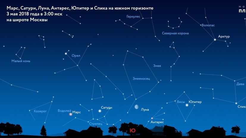 Планетарий анонсировал парад планет в небе над Москвой 3 мая