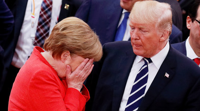Президент США Дональд Трамп и федеральный канцлер Германии Ангела Меркель