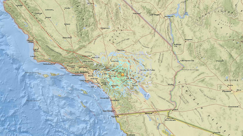 Землетрясение магнитудой 4,5 произошло вблизи Палм-Спрингс в Калифорнии