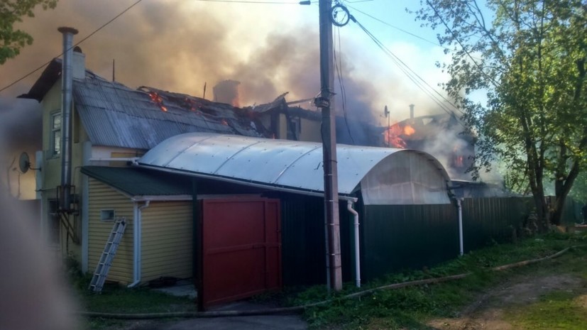 В частном секторе Мытищ произошло возгорание площадью около 600 квадратных метров