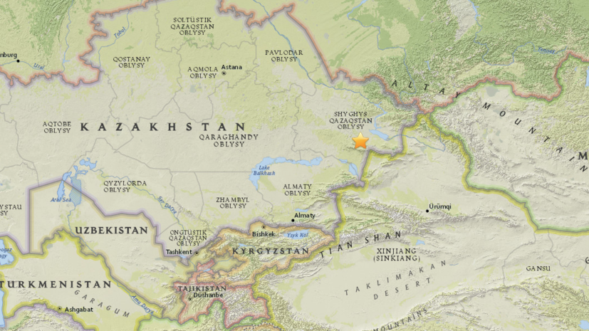 В Казахстане произошло землетрясение магнитудой 5,1 