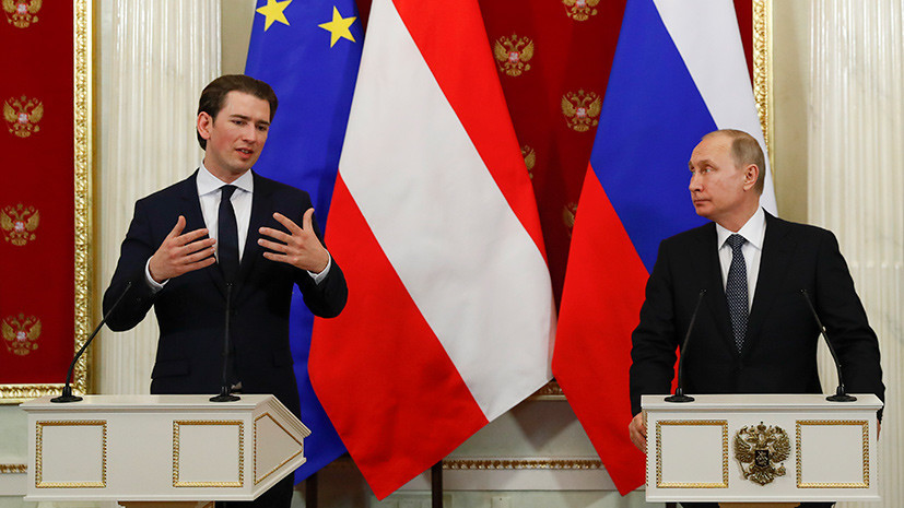 «Многообещающее сотрудничество»: о чём будут говорить в Вене Владимир Путин и Себастьян Курц
