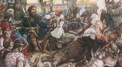 «Отдых великого князя Владимира Мономаха после охоты», Виктор Васнецов
