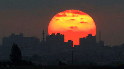 Закат над сектором Газа