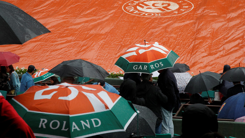 Два четвертьфинальных матча «Ролан Гаррос» перенесены из-за дождя