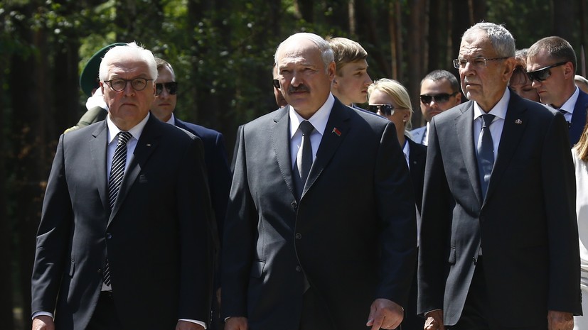 Лукашенко с президентами Германии и Австрии посетил бывший концлагерь