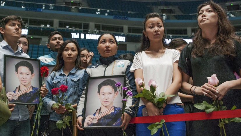 В Казахстане состоялись похороны фигуриста Дениса Тена
