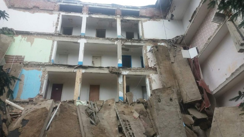 На Украине произошло обрушение здания студенческого общежития