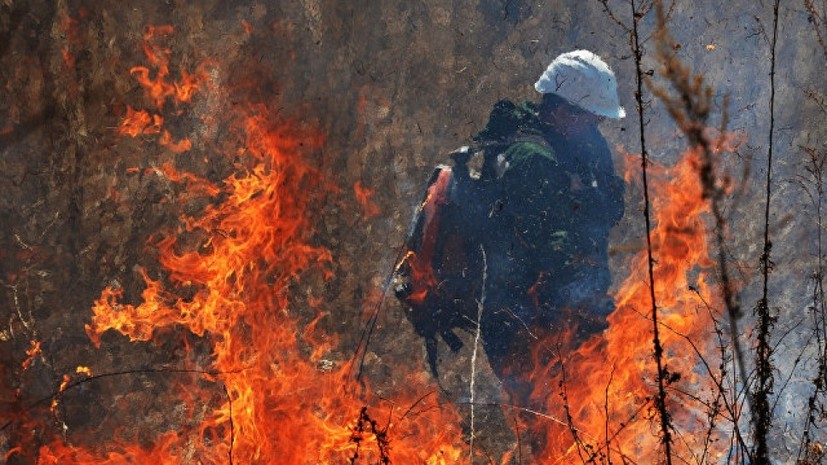 Площадь пожара в горах Крыма увеличилась до 75 га