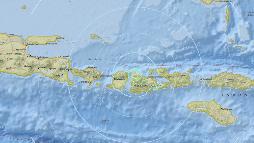 У берегов Индонезии произошло землетрясение магнитудой 5,4