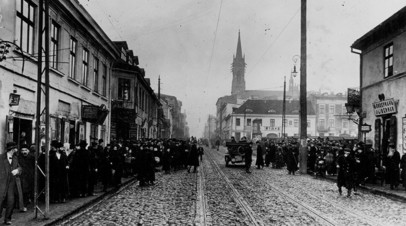 Польский город Лодзь во времена оккупации немецкими войсками в ходе Первой мировой войны