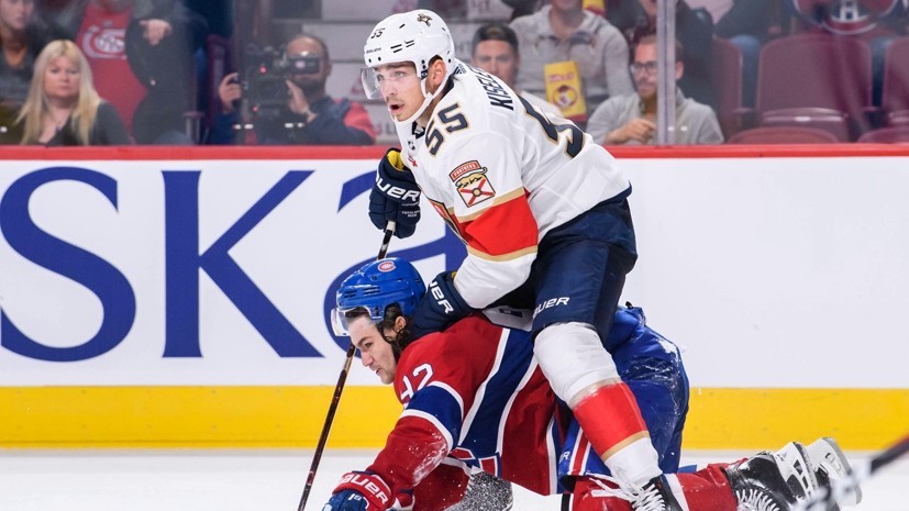 Российскому хоккеисту «Флориды» Киселевичу наложили 40 швов после попадания шайбы в лицо