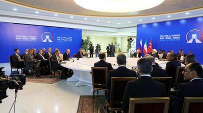 Встреча Владимира Путина, Хасана Рухани и Реджепа Тайипа Эрдогана