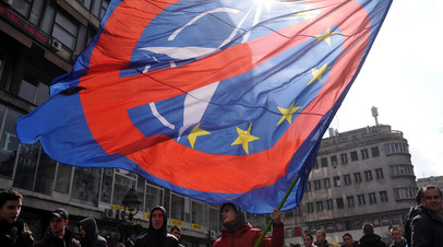 Протест против ЕС и НАТО в Сербии