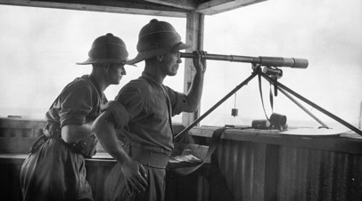 Британские военнослужащие на посту у города Акка. Ноябрь 1936 года