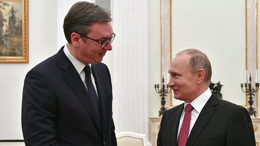 В Кремле рассказали о переговорах Путина и Вучича 