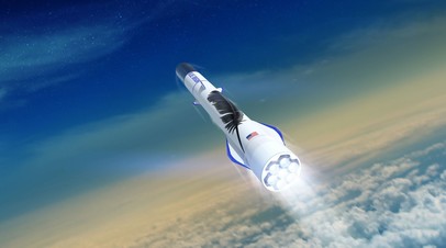Концептуальный эскиз ракеты New Glenn, которую будет разрабатывать компания Blue Origin интернет-магната Джеффа Безоса