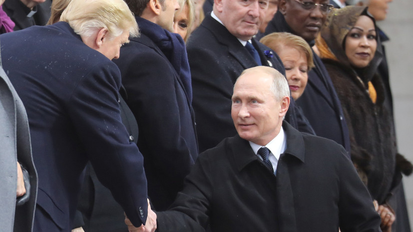 Песков: Путин и Трамп не обсуждали в Париже тему обмена визитами