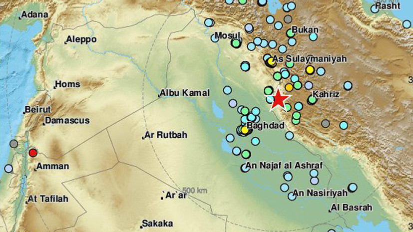 На границе Ирана и Ирака произошло землетрясение магнитудой 6,3
