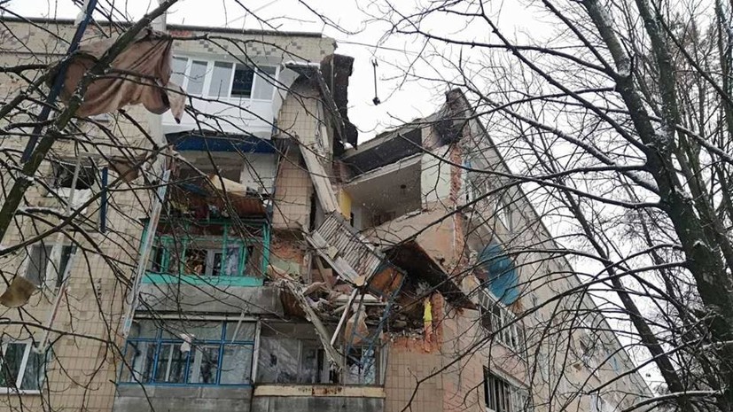 На Украине из-за взрыва газа в доме обрушилось несколько этажей