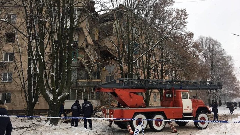 Поиском людей на месте взрыва в доме на Украине займутся кинологи