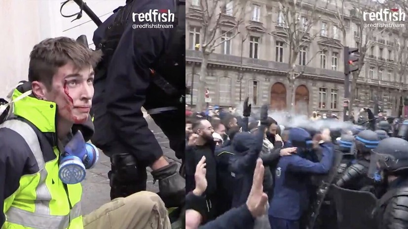 Твит с видео Redfish о протестах в Париже стал вирусным