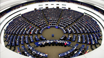 Европейский парламент в Страсбурге в ходе пленарной сессии