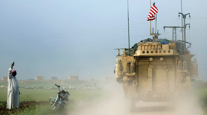Колонна американской военной техники в Сирии

