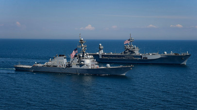 Корабли ВМФ США в Черном море во время совместных учений с Украиной