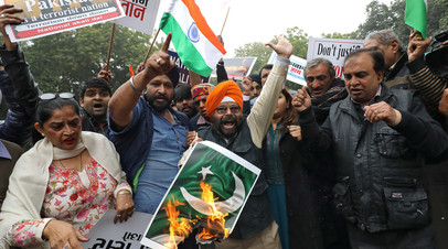 Акции протестов в Индии после теракта в штате Джамму и Кашмир