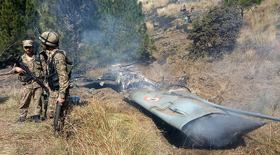 Предположительно, обломки истребителя индийских ВВС, сбитого 27 февраля 2019 года пакистанскими ВВС