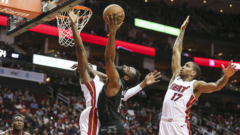 «Хьюстон» взял верх над «Майами» в НБА благодаря 58 очкам Хардена 