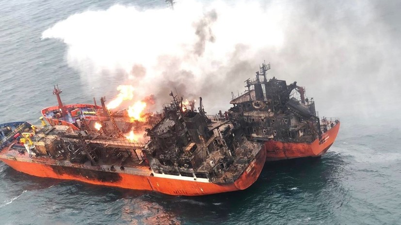 Пожар на танкере в Чёрном море прекратился спустя полтора месяца