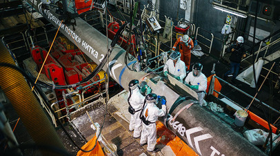 Рабочие, занятые в реализации строительства трубопровода «Турецкий поток»