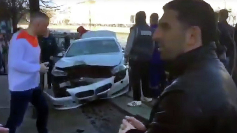 Опубликовано видео аварии с шестью пострадавшими в центре Петербурга