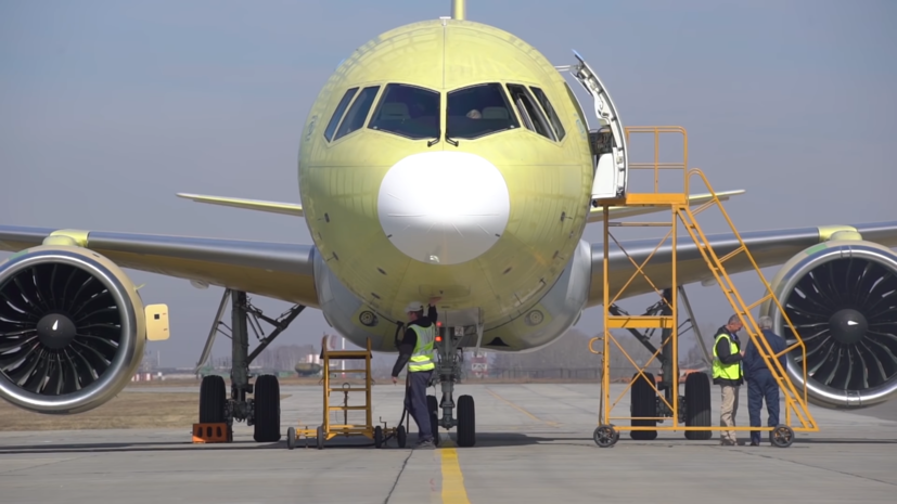 Опубликовано видео полёта опытного самолёта МС-21-300