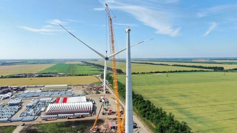 На Адыгейской ВЭС завершили монтаж первой ветроустановки