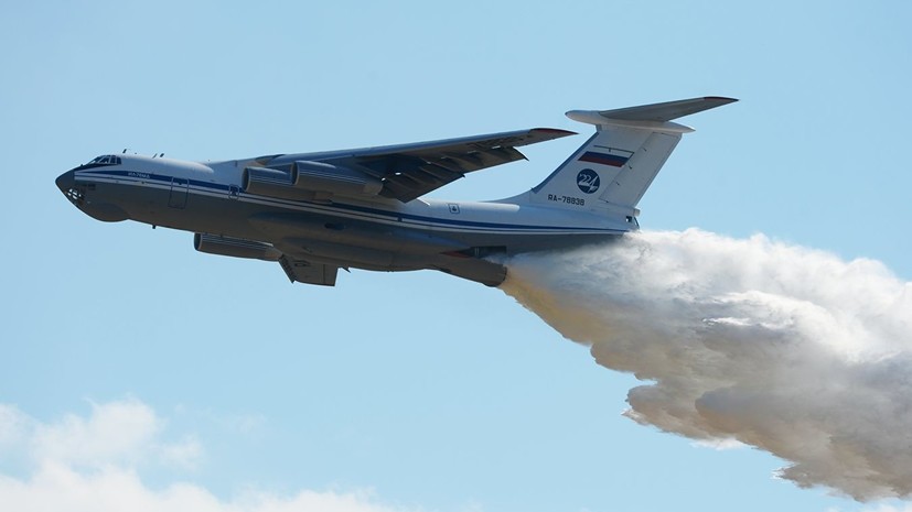 Военный самолёт Ил-76 привлечён для тушения пожара в Оренбуржье