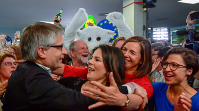 Лидеры зелёных празднуют успех на выборах в Европарламент