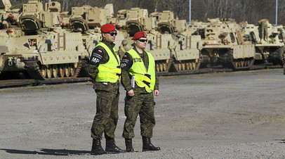 Американские танки M1 Abrams на учениях в Дравско-Поморске, Польша 