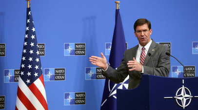 Выступление и. о. министра обороны США Марка Эспера в штаб-квартире НАТО в Брюсселе