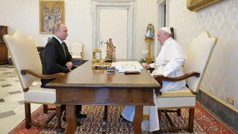РПЦ назвала полезной встречу Путина с Папой Римским
