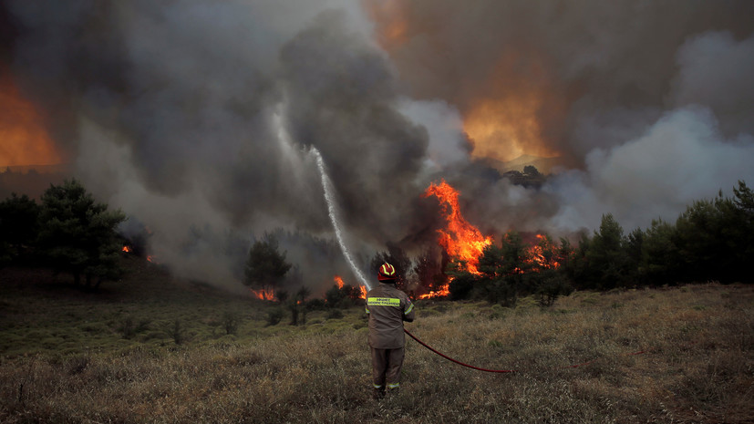 В Греции на острове Эвбея из-за пожара эвакуировали четыре посёлка