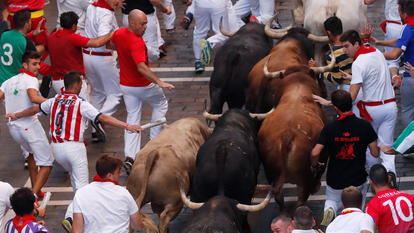 В Испании во время забега быков пострадали шесть человек