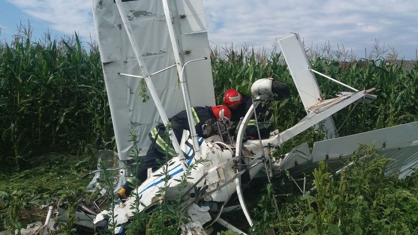 На Украине упал легкомоторный самолёт