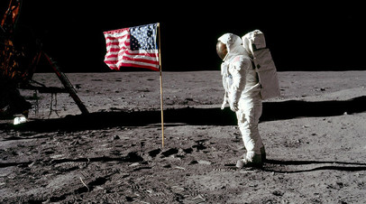 Архивное фото от 20 июля 1969 года. Астронавт Базз Олдрин во время лунной миссии «Аполлон-11»