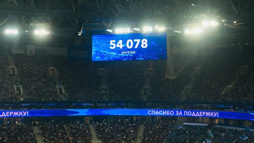 Матч РПЛ «Зенит» — «Краснодар» посетили более 54 тысяч зрителей