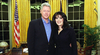 Клинтон и Левински в Белом доме. 28 февраля 1997 года