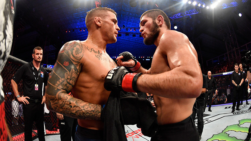 Стало известно, о чём говорили Нурмагомедов и Порье после боя на UFC 242