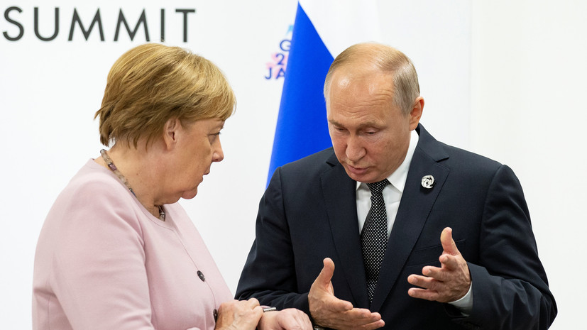 Путин и Меркель в беседе затронули тему разведения сил в Донбассе